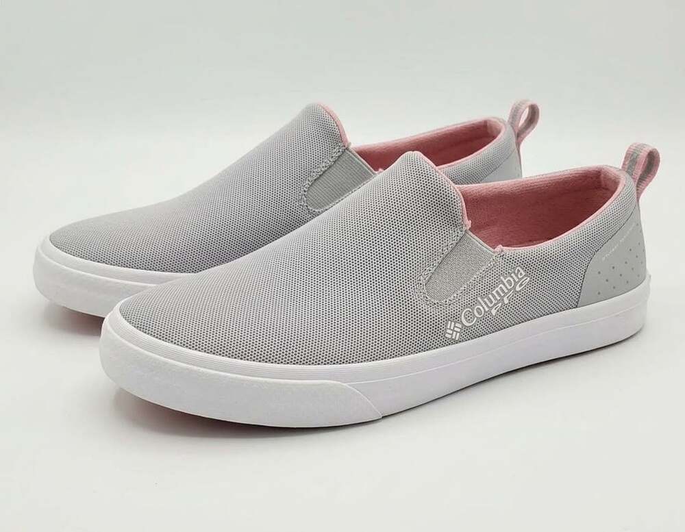 💥Columbia PFG Boatside Slip-On Sneaker Women's Size 7 Gray Mesh Pink Techlite